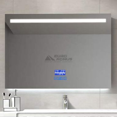 DUSEL Зеркало с подогревом, LED подсветкой Smart, часами и температурой DE-M3021 65x80 см